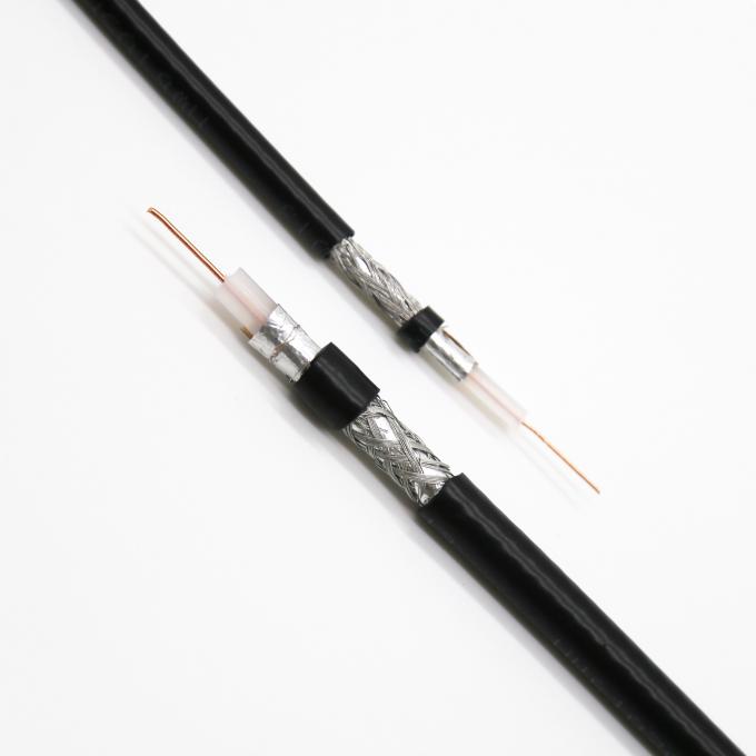 Kabel Koaksial RF Fleksibel Hitam 75ohm RG6 RG11 RG59 CATV 1